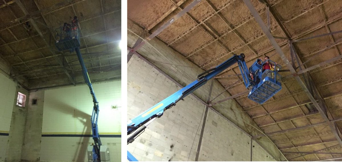 husseygaybell's tweet photo. @husseygaybell’s structural engineers hard at work performing an analysis of the @GeorgiaSouthern Hanner Field House roof – future home of the Health Sciences &amp; Kinesiology Research Center! #claimeddesign #creativeconversion https://t.co/Zouwruvemp