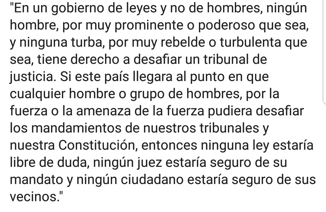 lopez_vallet's tweet image. Cuando el Presidente Kennedy envío la Guardia Nacional a los Estados del sur que se negaban a aceptar que las leyes de segregación racial fueran inconstitucionales estas fueron sus palabras. Se las dedico a @KRLS y @rogertorrent