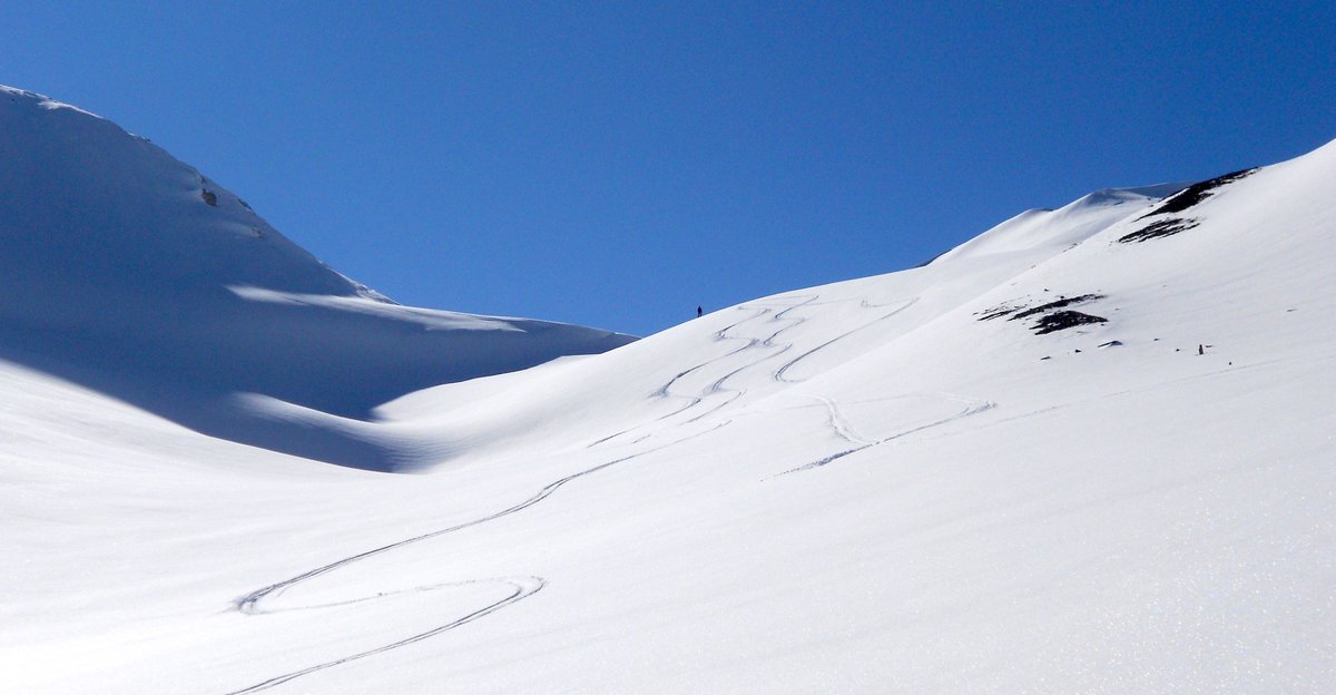 ChrisM_Watson's tweet photo. A fine descent from the Fuorcla Pischa (2867m) towards the Chamanna d'Es-Cha. Powder this good needs to be earned! #AlbulaAlps #EagleSkiClub https://t.co/pVCxautVIz