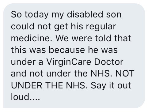 Some people don’t believe the NHS is being privatised at all.  

Others don’t think it matters if private companies run NHS services.  

We were sent a message recently that highlights what is really going on.  

Please RT if you think everyone should be aware.