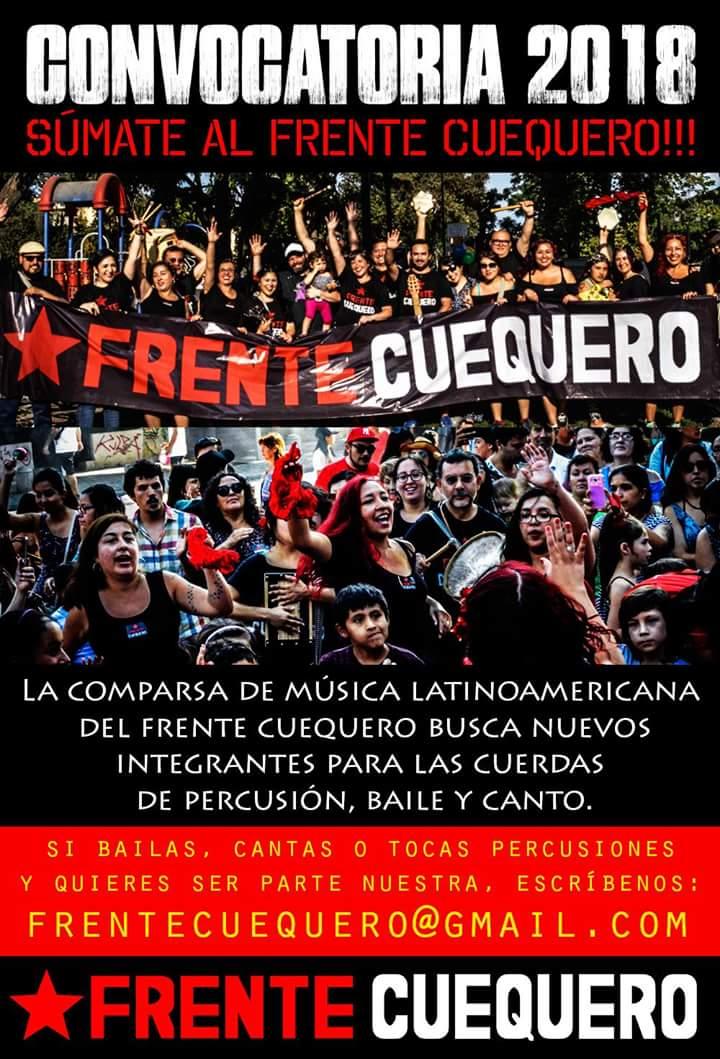 frentecuequero's tweet photo. LA COMPARSA DE MÚSICA LATINOAMERICANA DEL FRENTE CUEQUERO ABRE SU CONVOCATORIA PARA ESTE 2018! https://t.co/V97NihGrY1