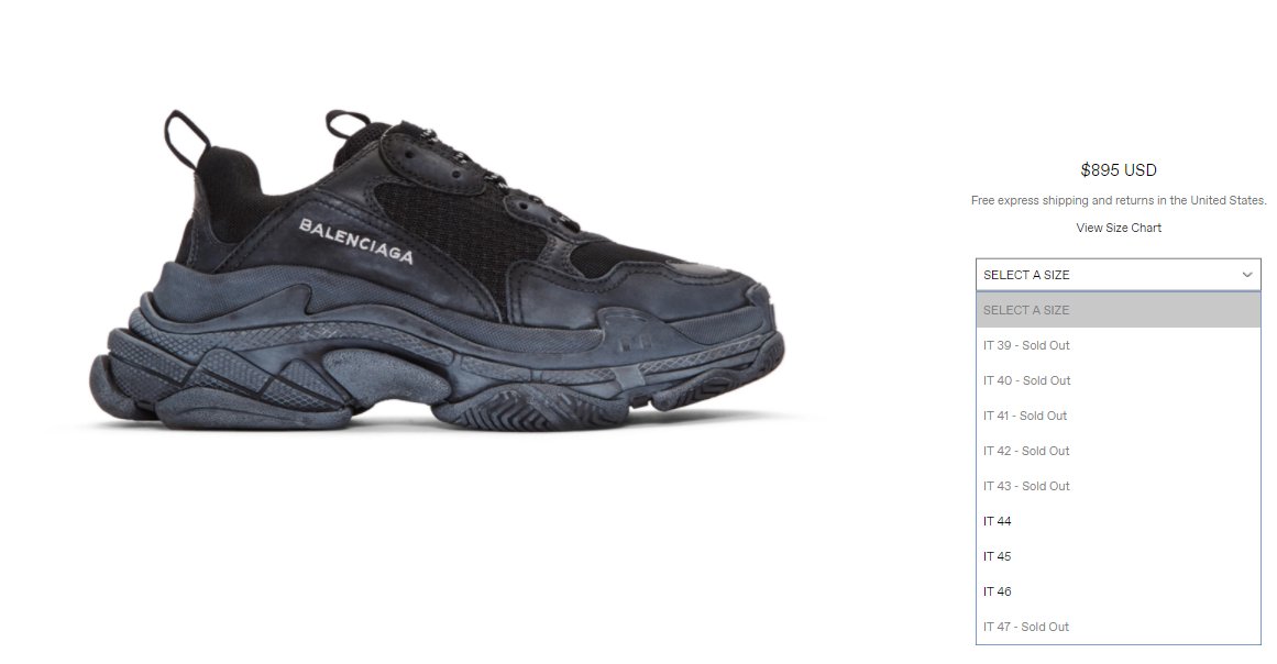 Sole Links On Twitter Balenciaga Triple S Black Few Sizes