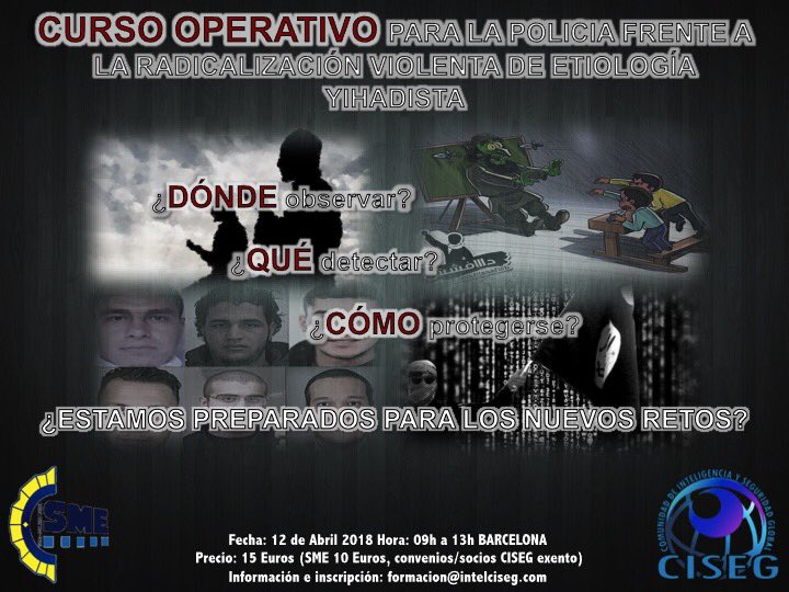 dgg030's tweet photo. Indicadores, rasgos, discurso...del joven en proceso de radicalización violenta.Los Criminólogos de CISEG y los profesionales del SME-PL hablaremos del tema en el Curso Operativo para Policias y Seguridad Privada del próximo 12 d abril.Te esperamos!! @antonioma22 @ColegioCrimMad https://t.co/UuV5KjZgh7