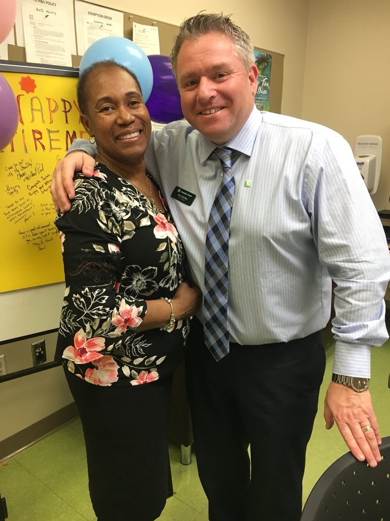 bradleya007's tweet photo. Happy Retirement Jackie! To an amazing 35 years. It was a privilege to have worked with you! #retirement #YouMakeTD #we’llmissyou https://t.co/UEhrynFulU