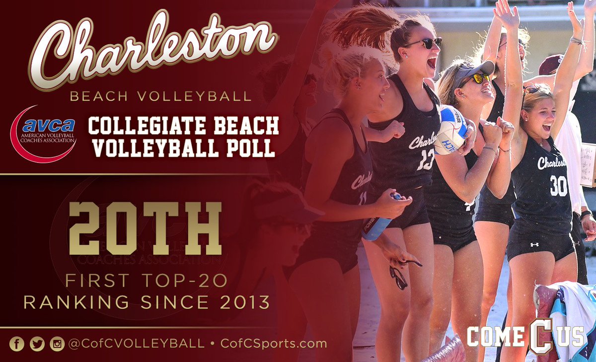 CofCVolleyball's tweet image. BREAKING: For the first time since 2013, your Cougars are ranked in the @AVCAVolleyball Beach Volleyball Top-20! Read more: bit.ly/2DUTUcg