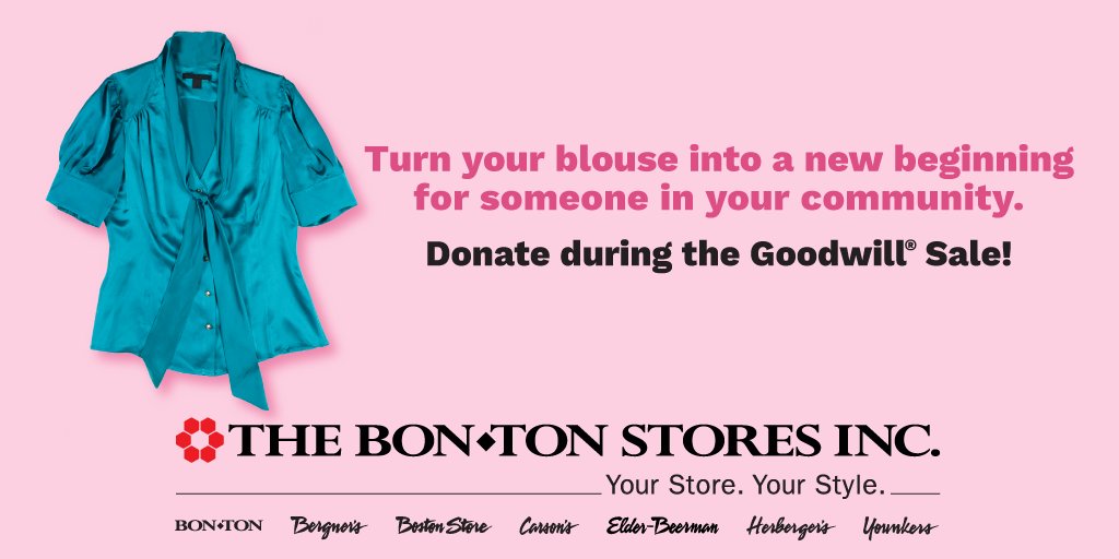 GoodwillIntl's tweet photo. Making a difference is easy during the #GoodwillSale - 1) Donate your stuff. 2) Get a coupon. 3) Find some great deals at the @BonTon stores. Sale extended through 3/27 so hurry! https://t.co/YlrUjPthuq https://t.co/aLlZAVCqDT