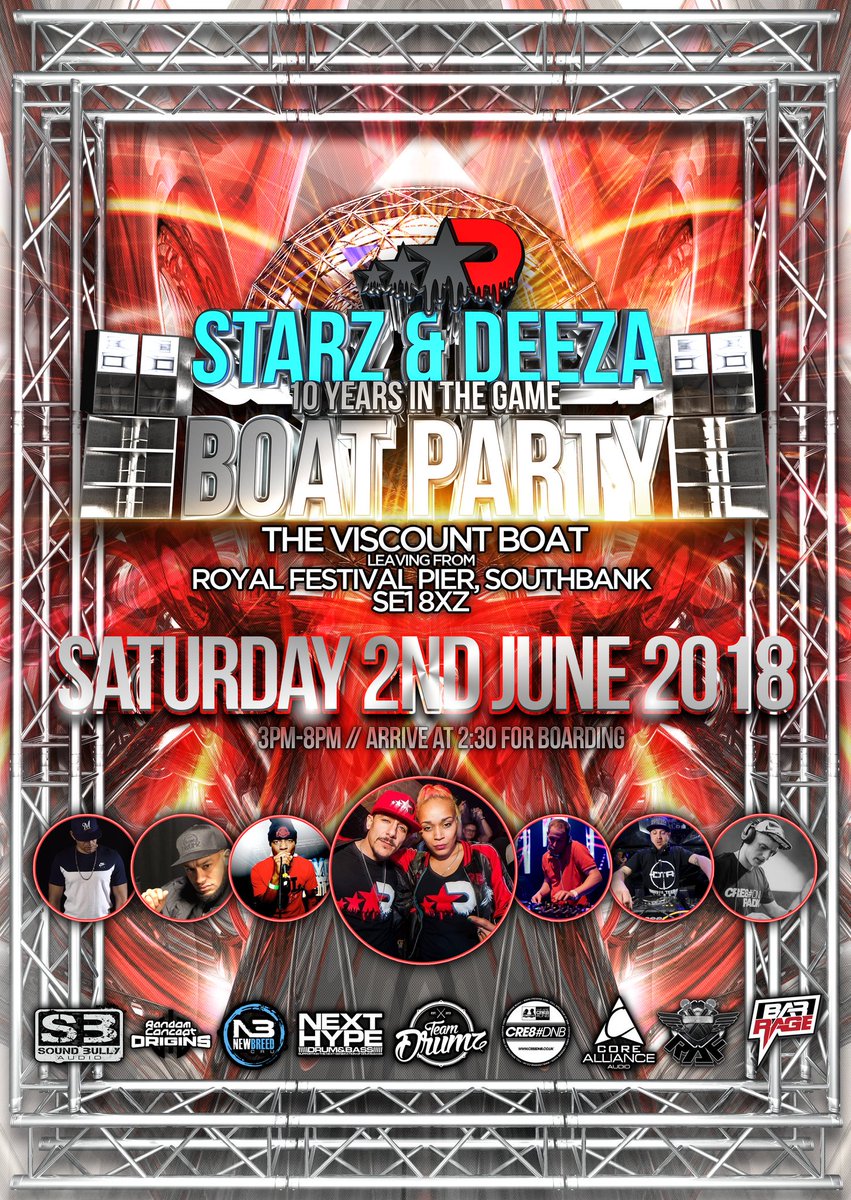 starzndeeza's tweet image. Catch @Spookasonic @RedAlertSMK @Eksman_mc @FunstaMC @drepslegacy @ModiMotion @jaylineuk @DJBlackley @DJWarden @TheRealElement1 @starzndeeza BOAT PARTY! facebook.com/events/1788073… TICKETS ON SALE NOW! DM US TO ORDER OR 4 MORE INFO 🙏🏻