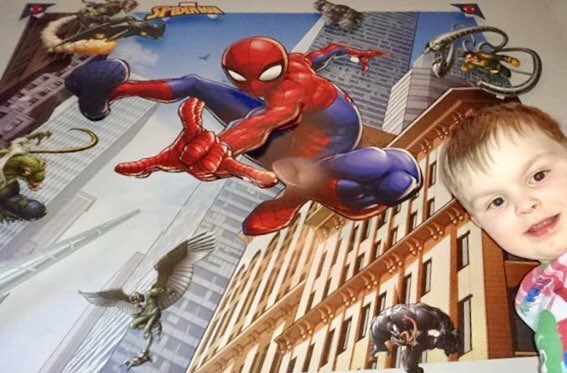 MKBitter's tweet photo. Thanks to all @Walltastic for creating this incredible SpiderMan 3D Wall Mural, such a great design and truly brings the scene to life. Has transformed the smallest room in the house into NEW YORK CITY! My Grandson Elwood loves it, might even make his old Papa a Super Hero too!# https://t.co/5fVjVe8NfK