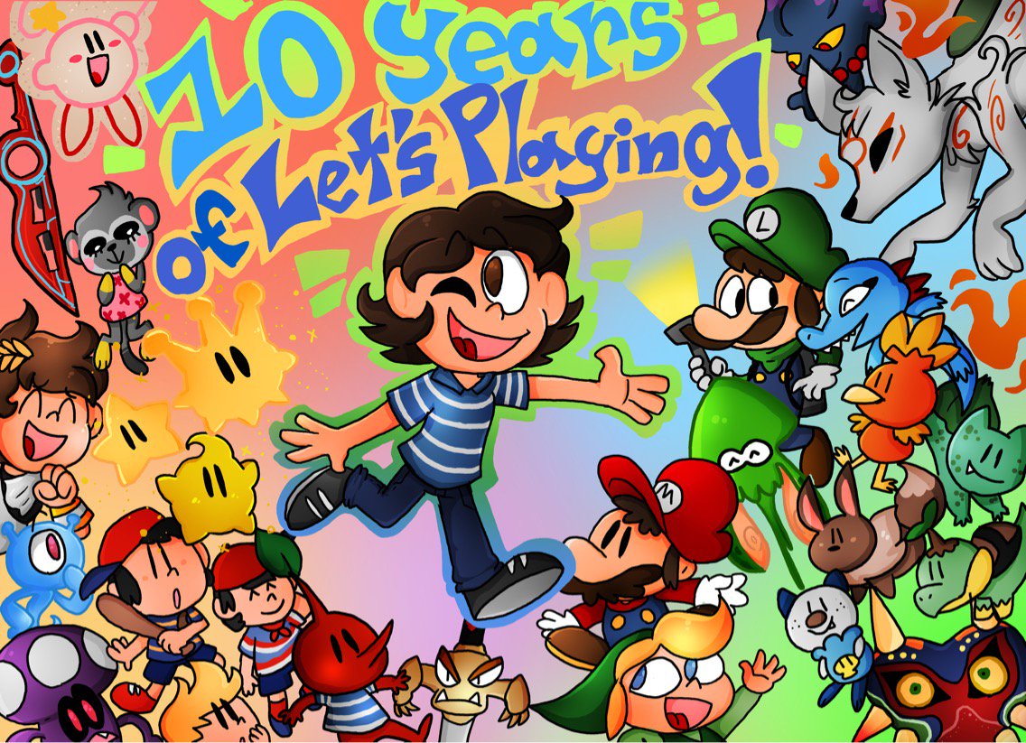 creepincrawl's tweet image. Happy 10 years of Let's Playing, @chuggaaconroy !
This is such an important milestone, so I made sure to draw something big for it. I hope that you continue to make us smile with your videos for years to come!