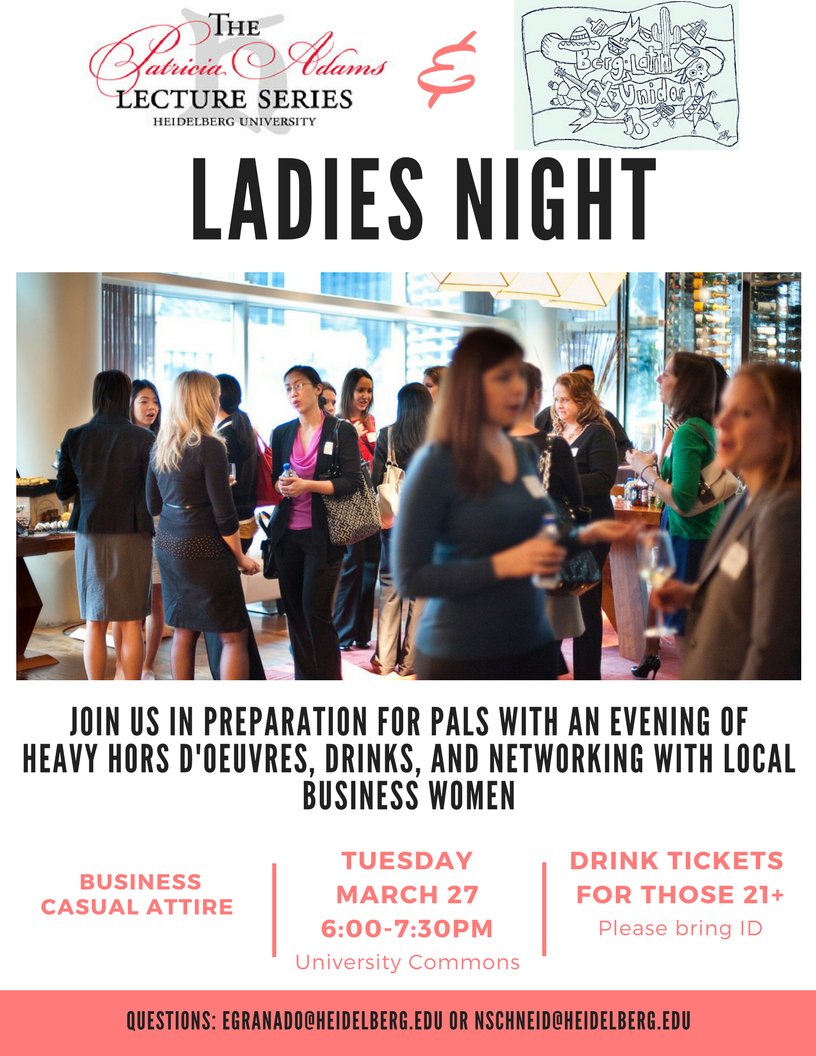 Heidelberg_OMSA's tweet photo. Join Berg Latinx Unidos for Ladies Night,  an evening of food, drinks, and networking! https://t.co/JcpqI5f8cM