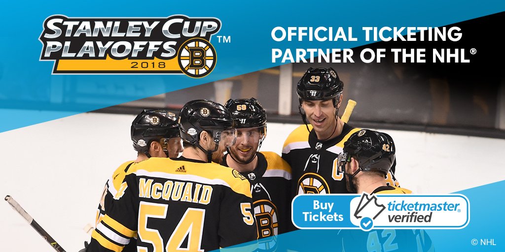 Ticketmaster's tweet photo. The @NHLBruins have punched their ticket to the @NHL playoffs. See them LIVE on their quest for the #StanleyCup with #VerifiedTickets β‘οΈ https://t.co/sf3gAgGtd3 https://t.co/9uC7Hw1K6t