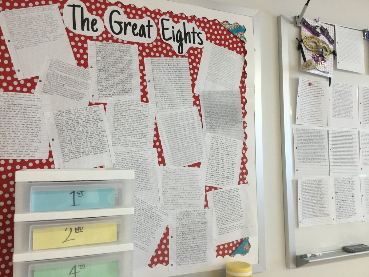 TheTWeave's tweet photo. A Poem.
I am quite floored
that my bulletin board
contains so many eights,
way more than I could anticipate.
But, I'm not mad.
Indeed, it's a good problem to have.
Ultimately, my kids made me proud
and I'll make room for this paper crowd.
#sayeight #MISDProud #20percent https://t.co/SjYwp7VYoF