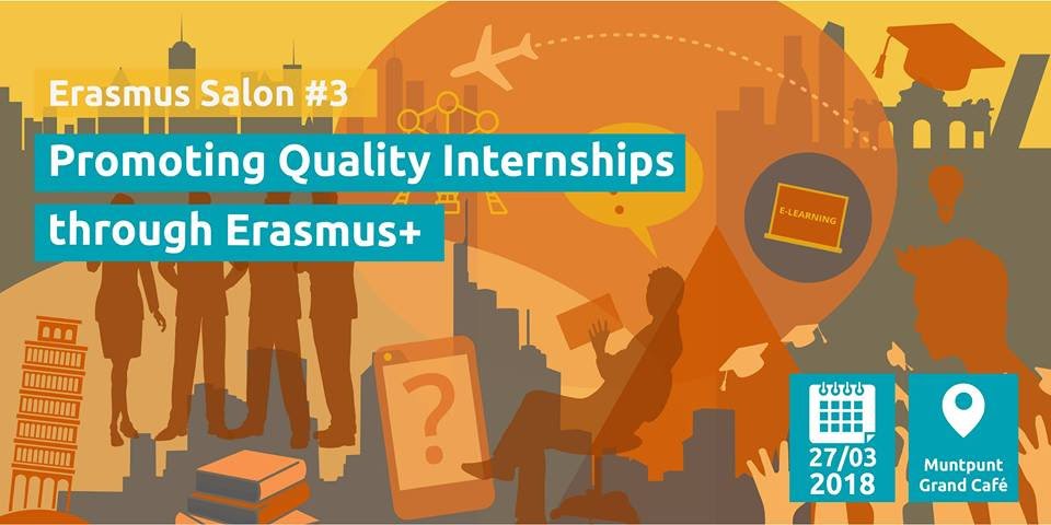 Erasmus_Mundus's tweet photo. #ErasmusSalons 3: Promoting Quality Internships through @EUErasmusPlus 
Tomorrow 27 Mar 2018, 7pm (CET) at @Muntpunt 

Looking forward to mind-blowing ideas concerning Erasmus+ traineeship. Speakers from @Youth_Forum, @QInternships &amp; University of Fulda.
https://t.co/Txeve2OjxV https://t.co/nIF2fxH4Sj