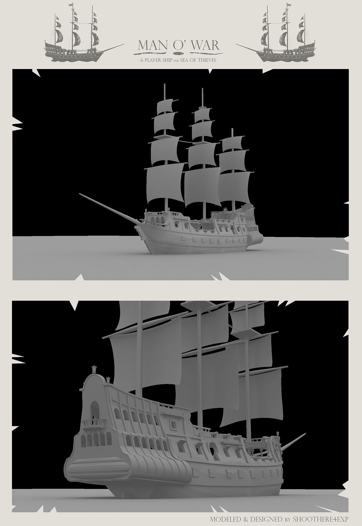 Sea of Thieves HQ on X: 3D concept for a 6 player ship called the