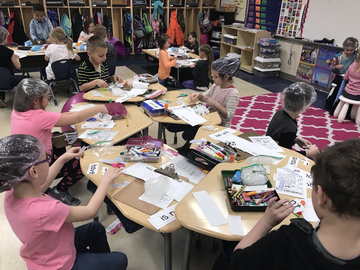 Today we transformed our classroom into a sergical room where we performed surgery. We had words as our patients and the results showed up as contractions. What a fun hands on lesson to start our short week! #gtownway 😷👩‍⚕️👨‍⚕️💛