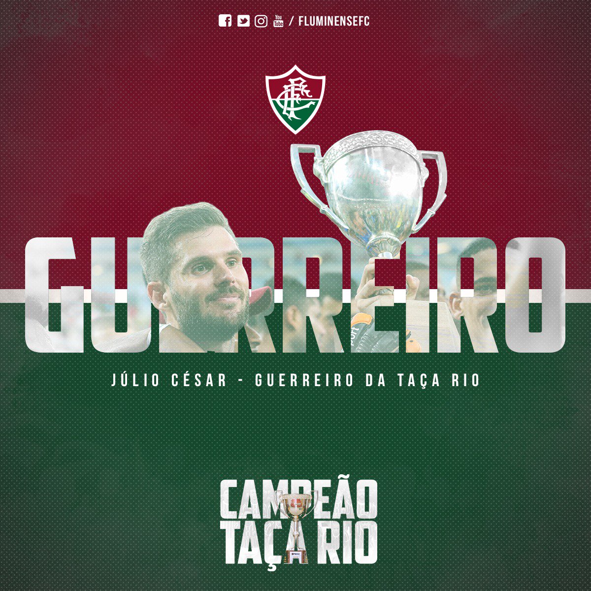 Você votou e escolheu o goleiro Júlio César como destaque do Fluzão no segundo turno do Carioca! Parabéns ao nosso Guerreiro da Taça Rio! #VamosFluzão