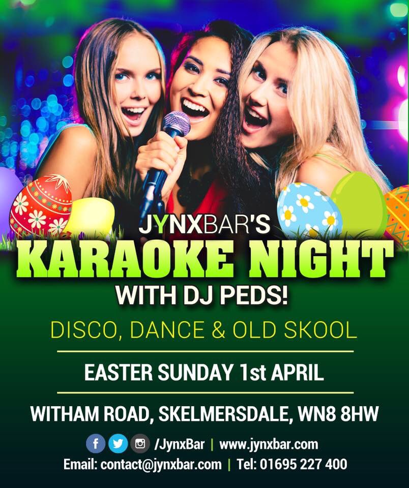 jynxBar's tweet photo. 🎤🎧EASTER SUNDAY, DJ Peds returns with his famous karoake &amp; disco night, 8pm onwards! 👍🏼👌🏼 https://t.co/Fw3Oe72UVm