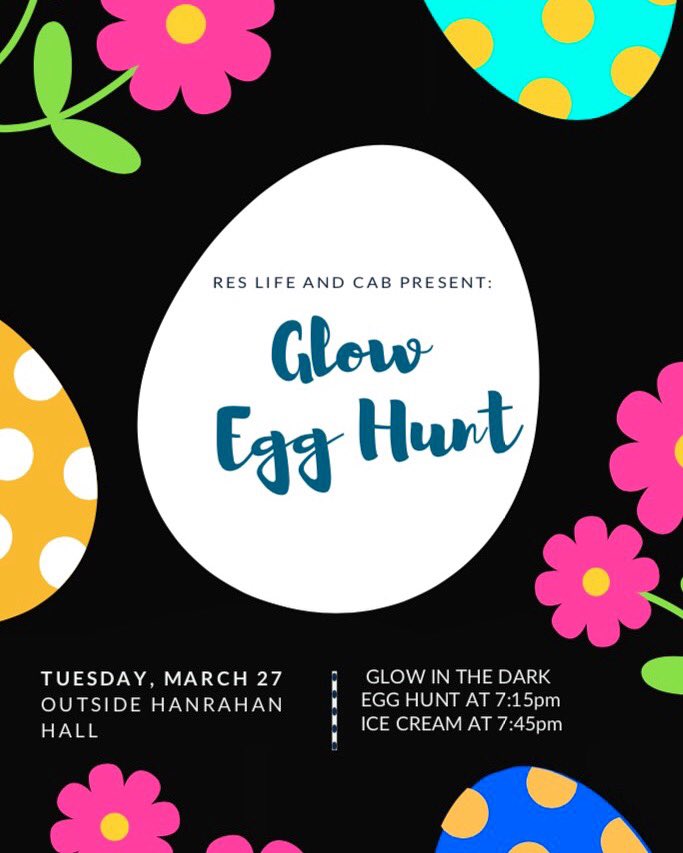 TheHillAC's tweet photo. 🌸🍦🐰Join RA Hamawi and CAB tomorrow for a Glow in the Dark Egg Hunt!! We will be outside or inside Hanrahan depending on the weather. FREE ICE CREAM!!‼️‼️‼️‼️ https://t.co/ux3m1Nr24z