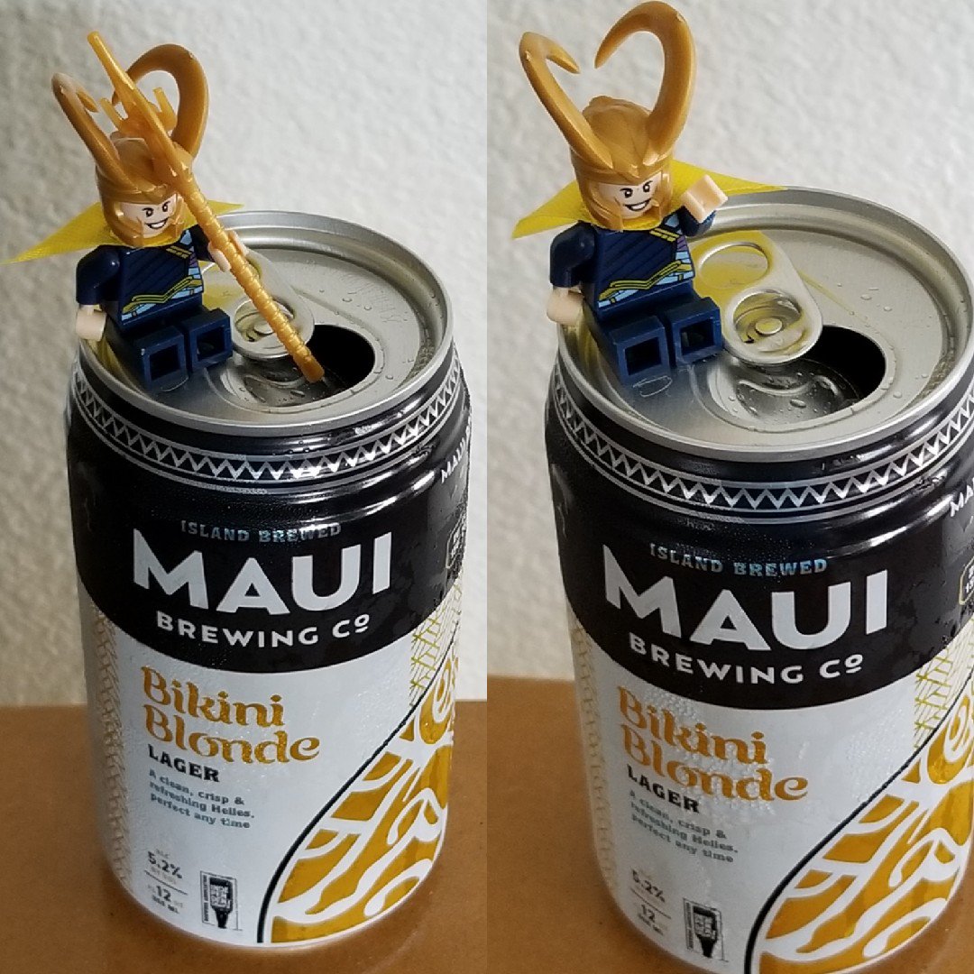 Loki_Lego's tweet image. Very delightful! RT @Youthesideho  @Loki_Lego Both Lokis seem to like my beer, Aloha from Hawaii!! #mauibrewingco #legoloki #Loki #Avengers #ragnarok