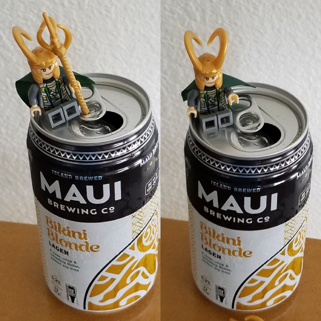 Loki_Lego's tweet image. Very delightful! RT @Youthesideho  @Loki_Lego Both Lokis seem to like my beer, Aloha from Hawaii!! #mauibrewingco #legoloki #Loki #Avengers #ragnarok