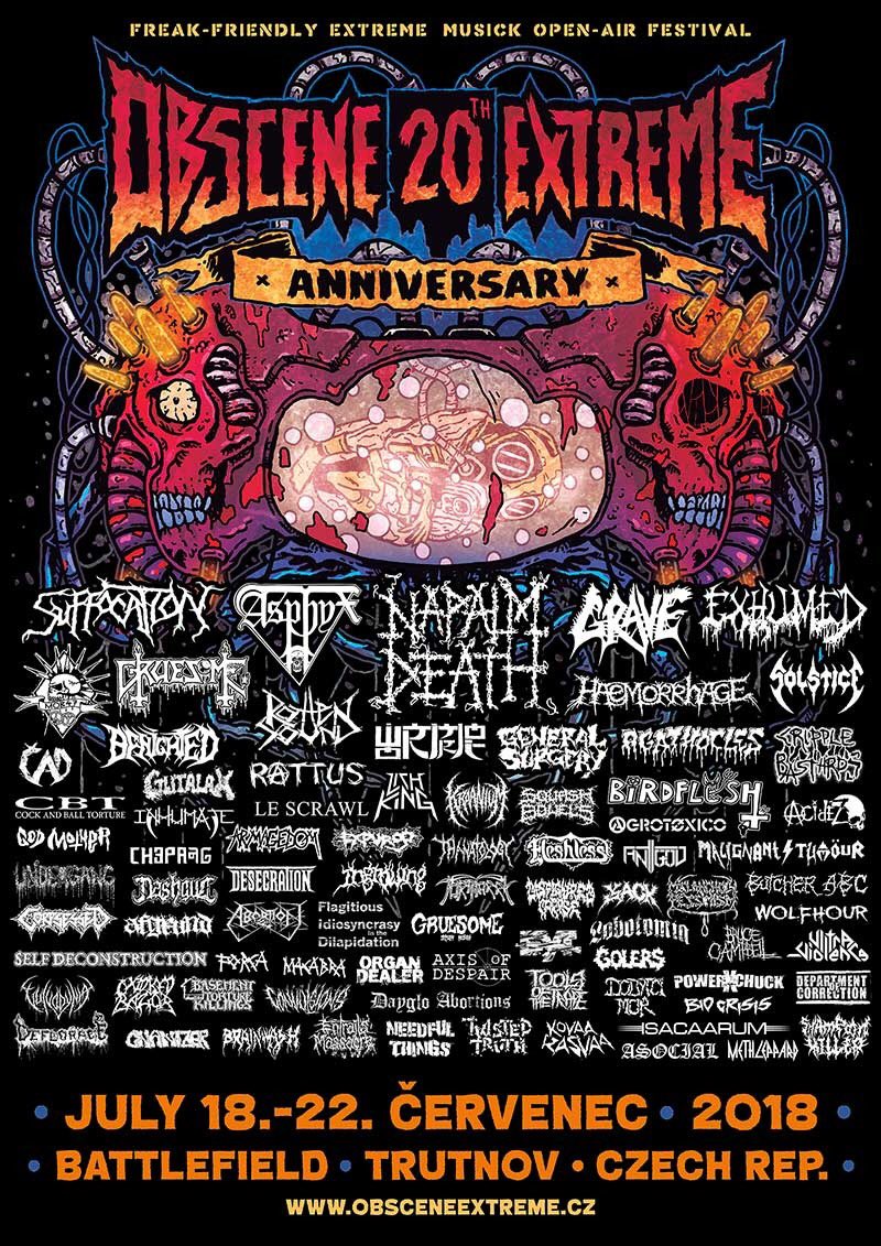 Hey maniacs, come over to enjoy 20th anniversary of OBSCENE EXTREME festival with us!!! 

OBSCENE EXTREME 2018 - New poster!!! 

Help us with promotion, invite your friends and spread where you can!!! Thank you!!!

<a href="/obsceneextreme/">Obscene Extreme</a>