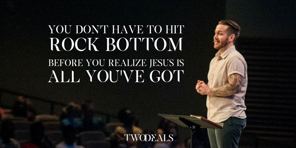 TradersPointCC's tweet image. "You don't have to wait until there's nowhere left to turn to turn to God." @PetieKinder #TwoDeals