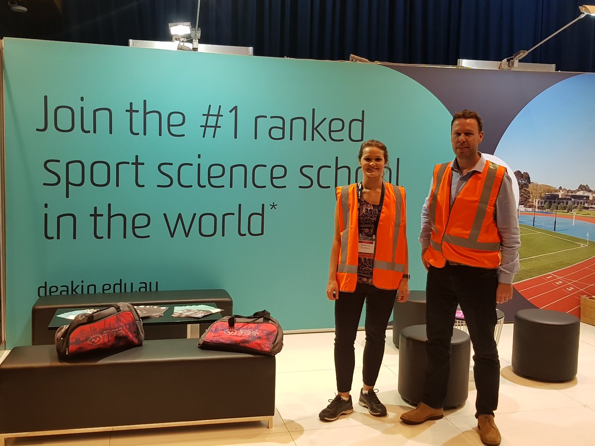 Getting our <a href="/Deakin_ExSc/">Deakin_ExSc</a> booth (#25) ready in Brisbane for <a href="/ESSA_NEWS/">ESSA</a> #RTP18 Find out more why we’re ranked number 1 in #SportsScience bit.ly/2hcajjd   Grab a <a href="/Deakin/">Deakin University</a> keep cup today.