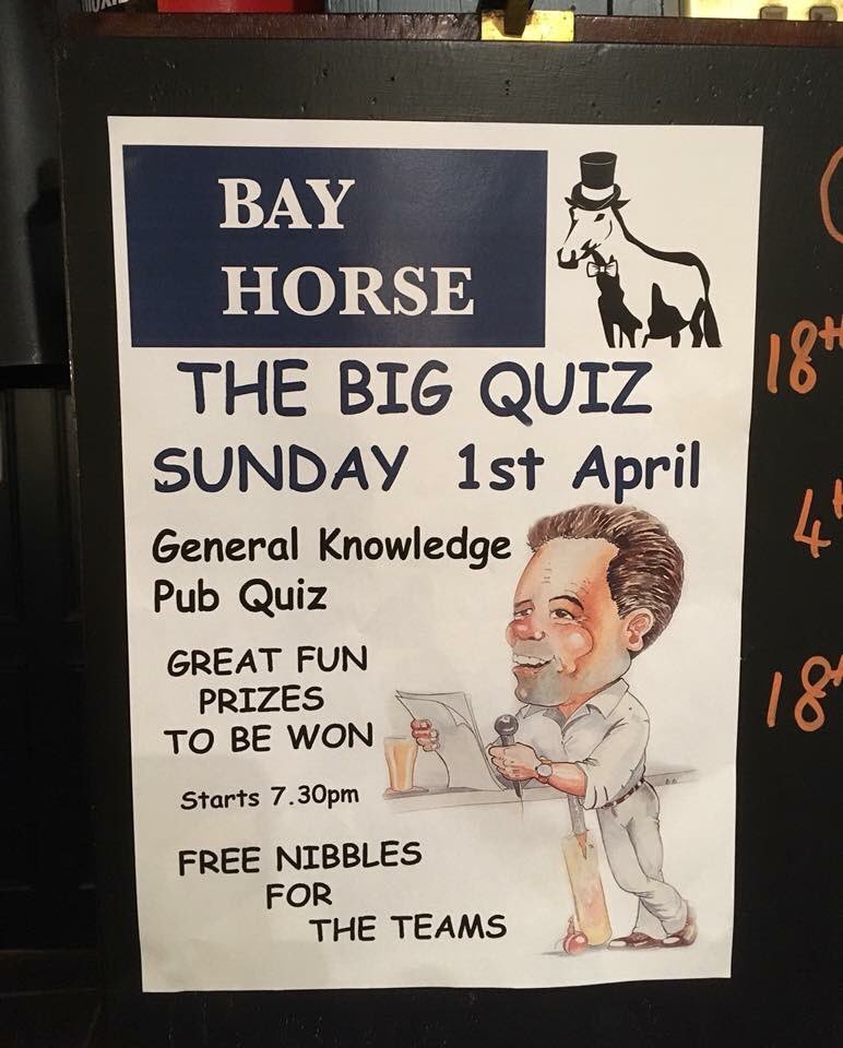 And like a funny film, it's kinda cute
They bought the bullets and there's no one left to shoot.

April 1st: fools, Easter eggs and a quiz. Get yourself to the Bay Horse, Kirk Deighton <a href="/horace_horse/">Horace Horse</a>