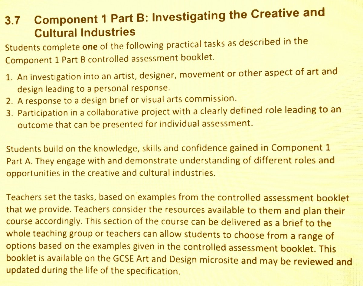 SPC_ArtDesign's tweet photo. Quick View of the new GCSE Art & Design
This new format for GCSE means 'reduced volume' of A&D work & 'better' creative opportunities - providing pathways to #careers #joblinks
Choices could lead to excellent grades at GCSE, AS & A2. Doorways will then open! #creativeindustries https://t.co/8GZhHfePXR