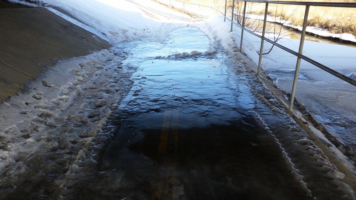 4/4 <a href="/311calgary/">311 Calgary</a> Nosehill Creek Pathway under Goddard Ave NE. When my front walk was covered in ice, I put sand and salt on it and chipped away what I could every day until it was no longer a hazard to my neighbors and fellow citezens. I humbly ask that my city do the same.