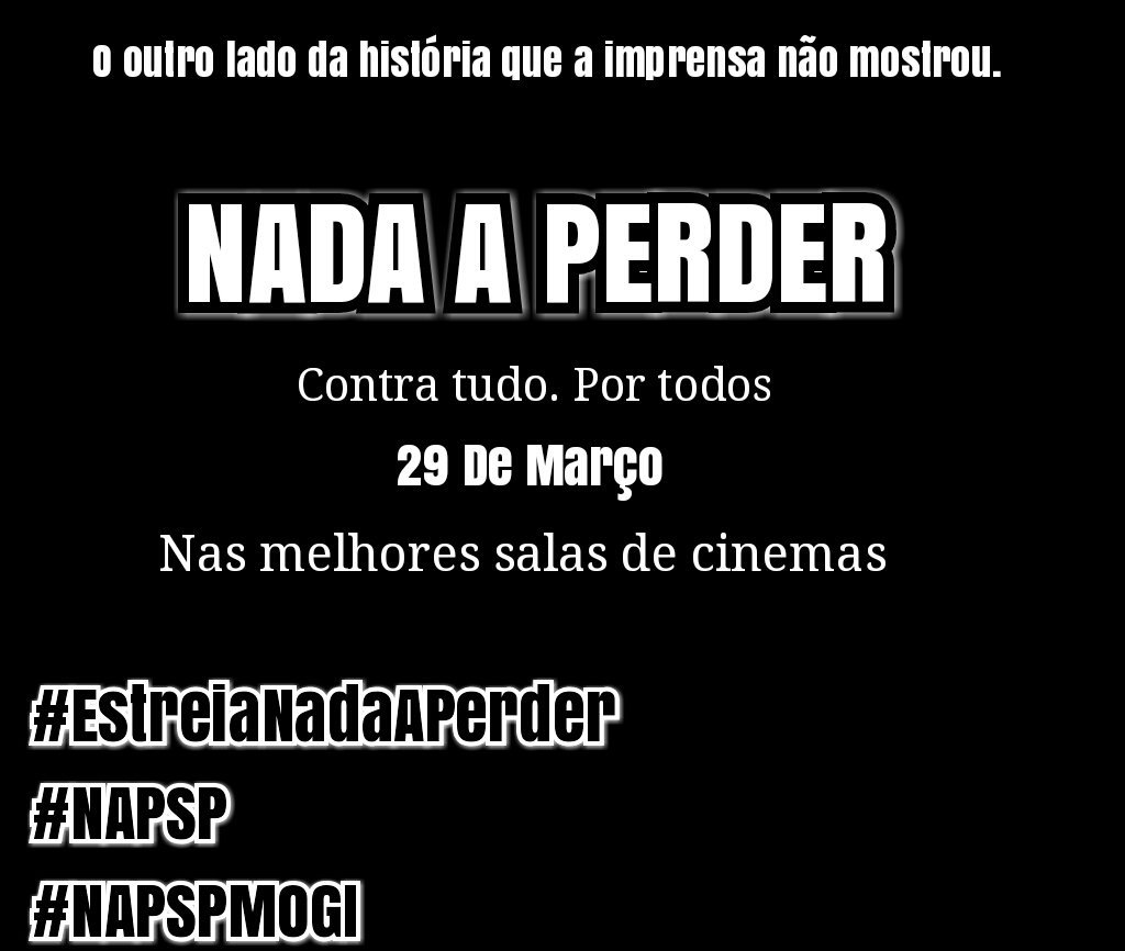 Paty_NunesFju's tweet photo. Está chegando o grande dia!! Não vejo a hora!!!
#EstreiaNadaAPerder
#NAPSP
#NAPSPMOGI https://t.co/K71ABUokgJ