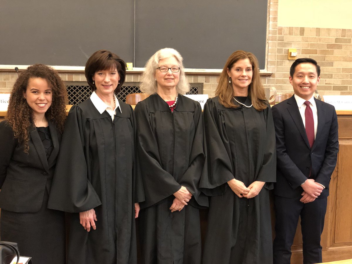 UMichLaw's tweet photo. Thank you to our distinguished panel of Campbell Moot court Judges: Hon. Karen Nelson Moore (6th Cir.), Hon. Diane Sykes (7th Cir.), and the @MISupremeCourt's own @BridgetMaryMc! https://t.co/I18fyYdm6K
