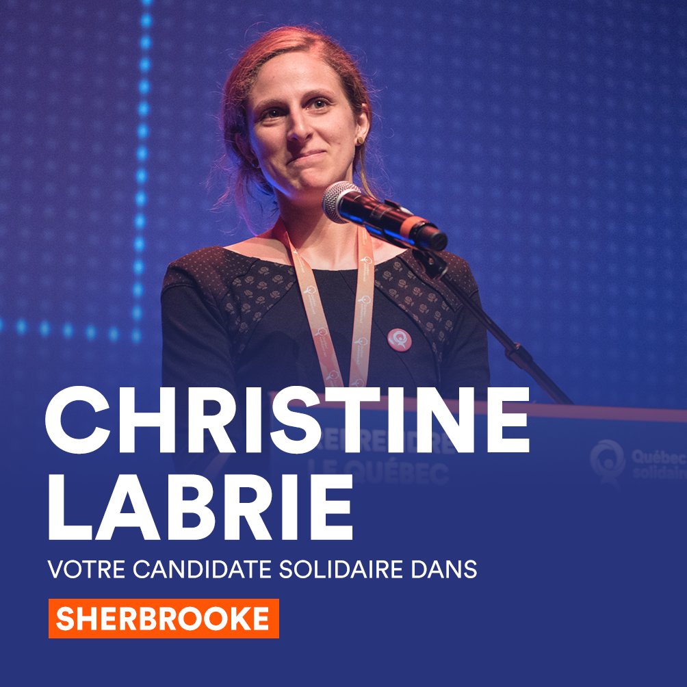 À Sherbrooke, @Christine_QS portera fièrement les couleurs de Québec solidaire aux prochaines élections! Ce soir, Christine prendra la parole aux côtés de <a href="/ManonMasse_Qs/">Manon Massé</a> et de <a href="/GNadeauDubois/">Gabriel Nadeau-Dubois</a> devant des centaines de personnes rassemblées au théâtre Granada.
#polqc