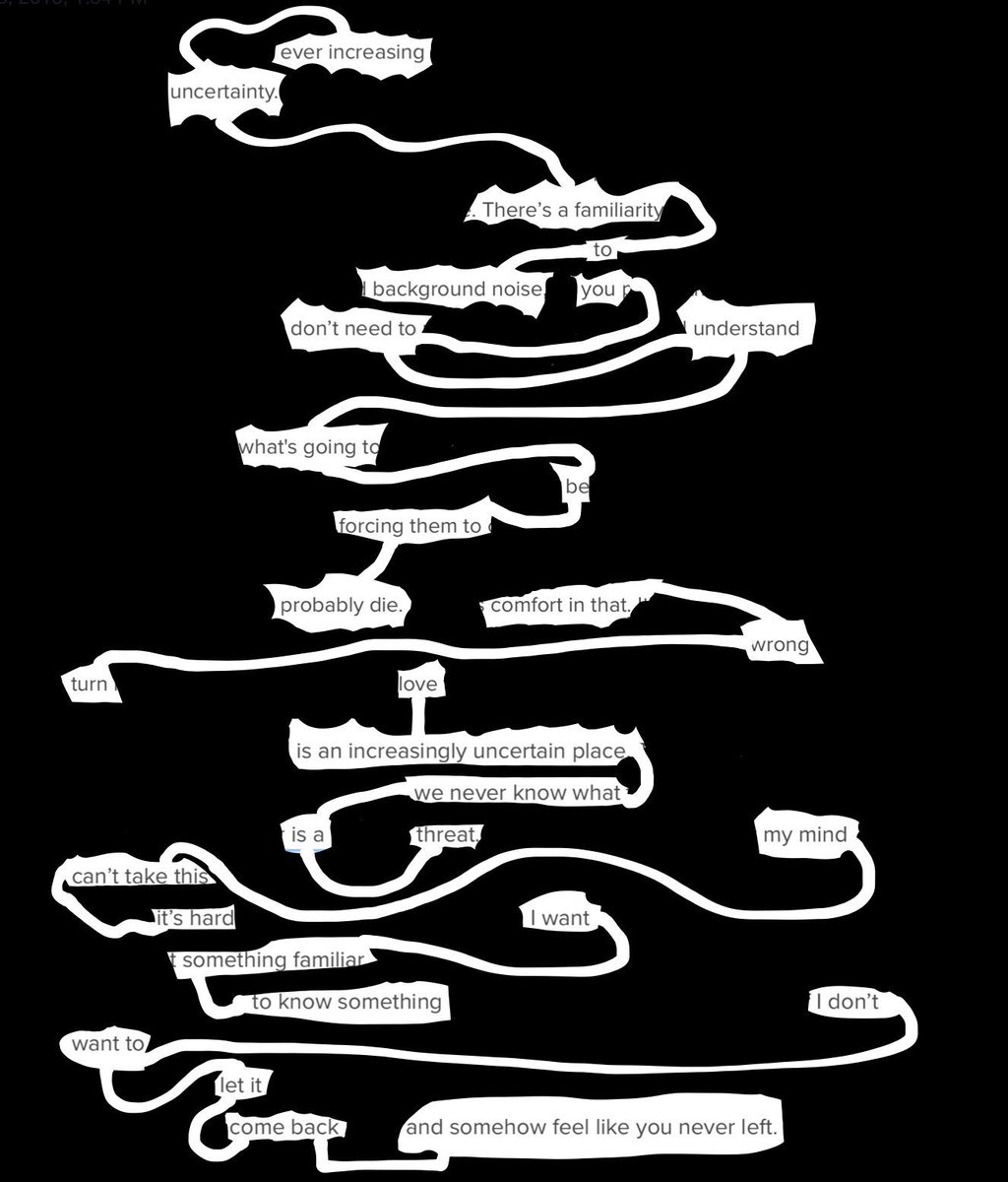 20singhso's tweet photo. black out poetry is all about finding a story in what seems ordinary #arceng https://t.co/wK8KqY60my