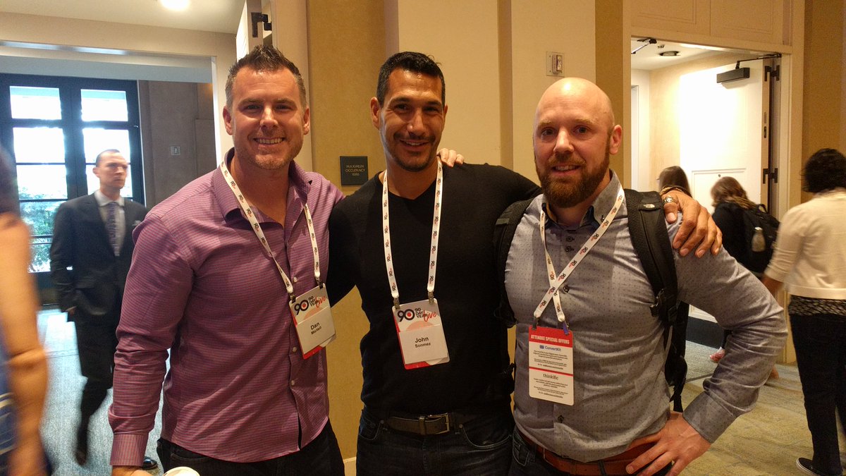 ferrydboer's tweet photo. How awesome, at #90dayyearlive I run into the guy in the middle @simpleprogrammr that lead me to @danmartell on the left that introduced me to do @toddherman69 his #90dayyear program thus the reason me being here. https://t.co/rV2lf6CUrC