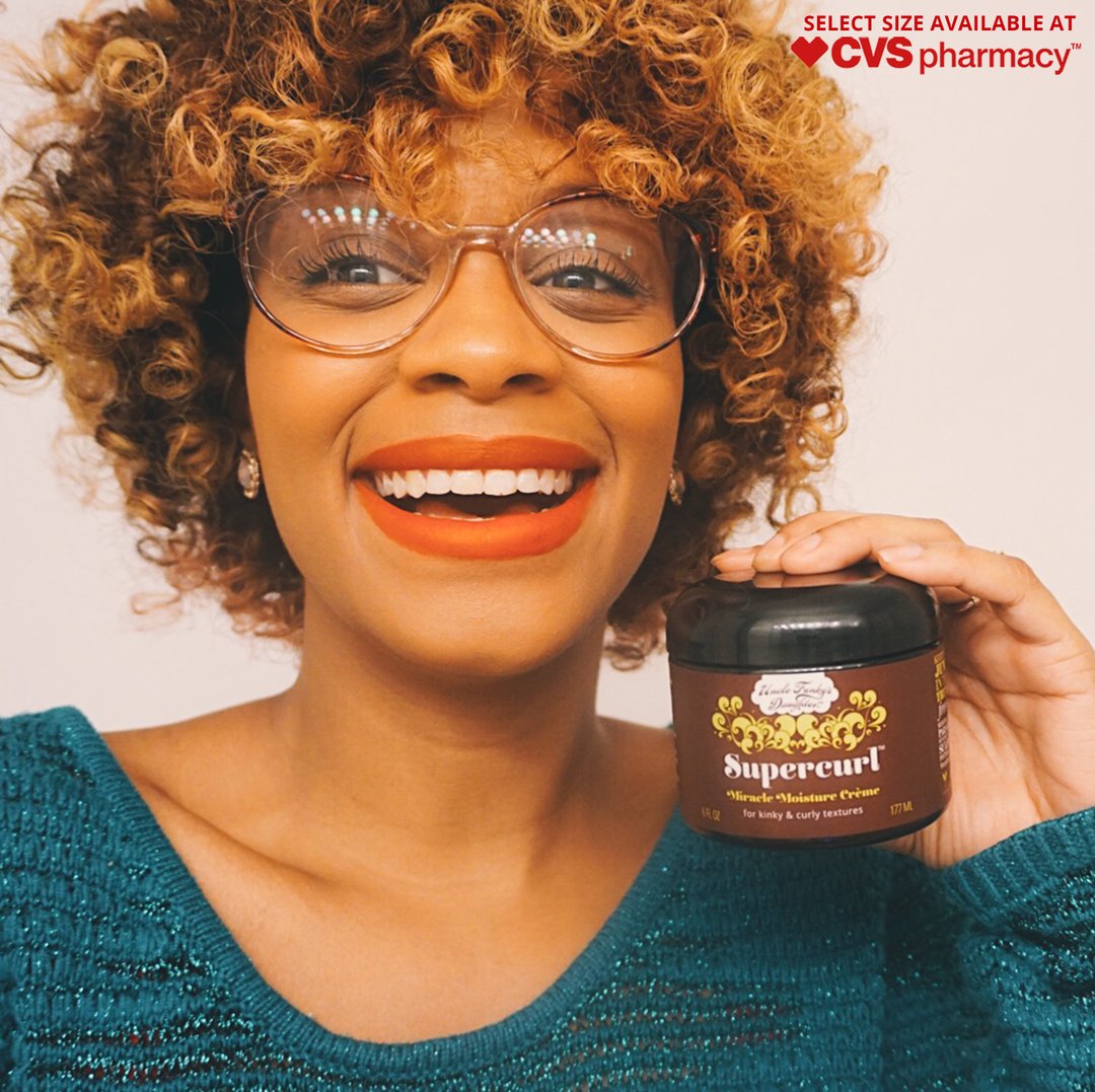 unclefunkys's tweet photo. Show off your SUPER CURLS with Uncle Funky's Daughter Supercurl Miracle Moisture Crème. The 2oz jar is inside of the Ultimate Curly Girls Kit sold at your local @target #Supercurl #UFDinTarget #curlygirls #funkyjunky #vegannaturalhairproducts #naturalhairproduct https://t.co/gv8XB2MGnw