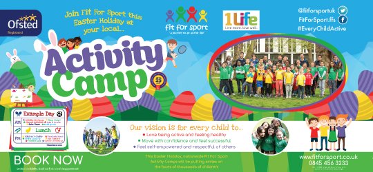 Keep your kids moving this #Easter with a @fitforsportuk activity camp. Book now for lots of active fun bit.ly/1zoyfFG