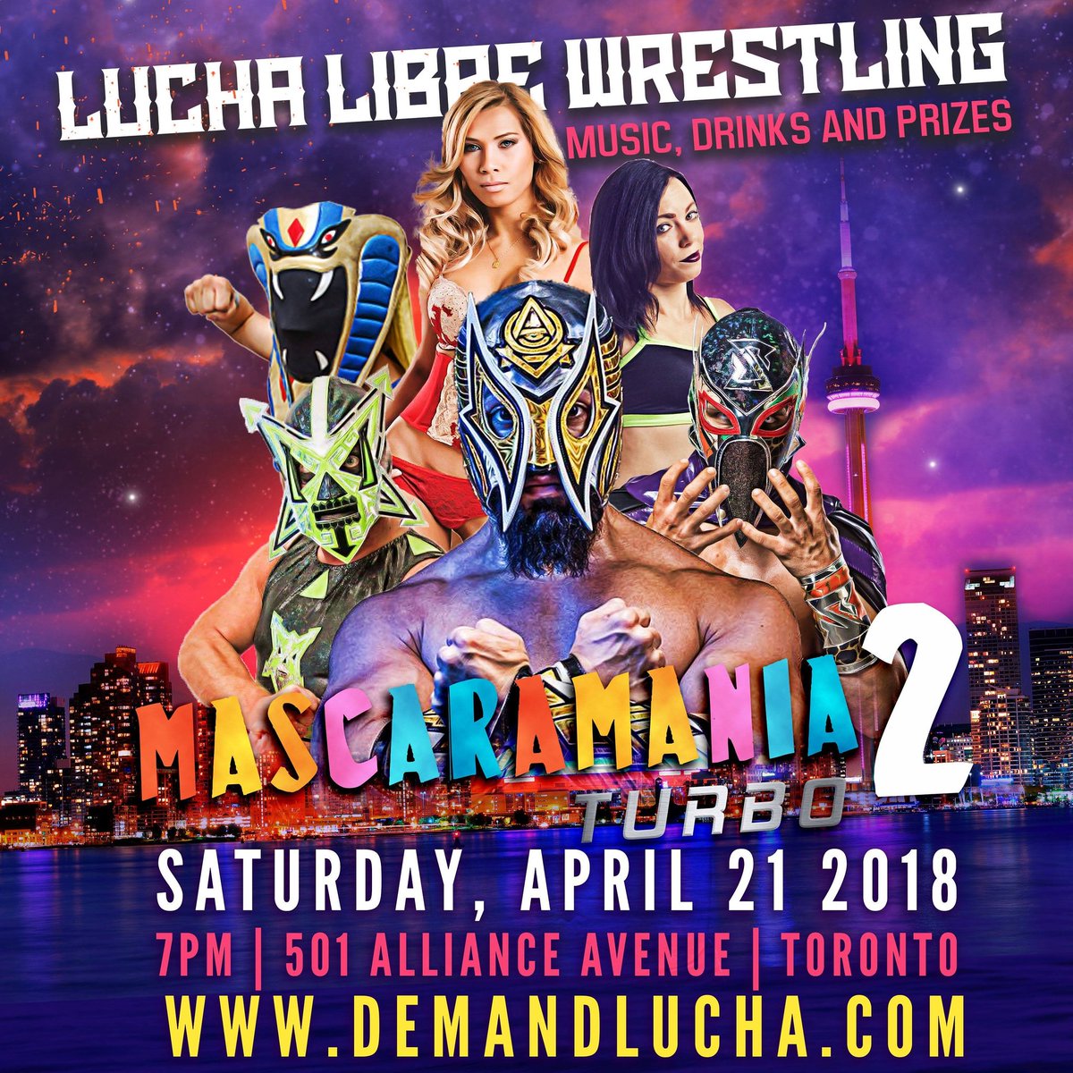 DemandLucha's tweet photo. ⚡MascaraMania 2⚡ is coming to Toronto on Sat. April 21!

Book tickets below 👇
https://t.co/LRVdQEwhFR https://t.co/CqDwjlM2DZ