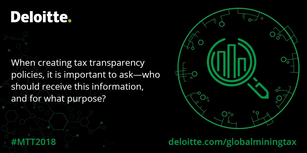 Deloitte's tweet photo. #MTT2018 illustrates how minimizing regulatory #redtape in #mining can ensure greater #tax compliance and disclosure. https://t.co/wyWc89Q4EL https://t.co/bJcx8EqdQM