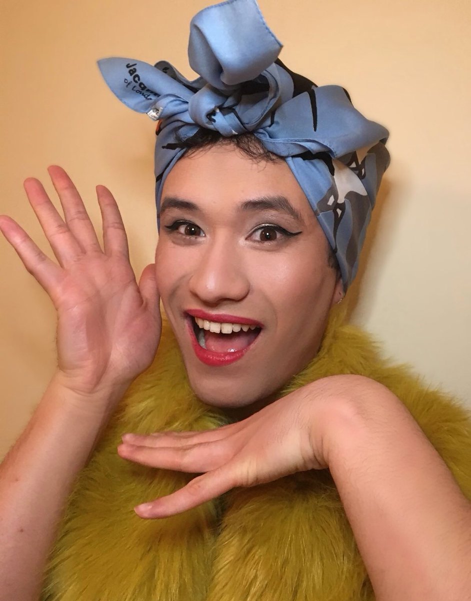 jamiewahyu's tweet photo. Introducing Ivy Drip and my first time in drag. Category is... retro realness!
Who do you think you are?
I'm telling the truth now
We're all born naked
And the rest is drag
#dragqueen #dragname #drag #LGBTExcellence oh hey @JinkxMonsoon! #studentnurse #femme #retrorealness https://t.co/efbNpU4xVt