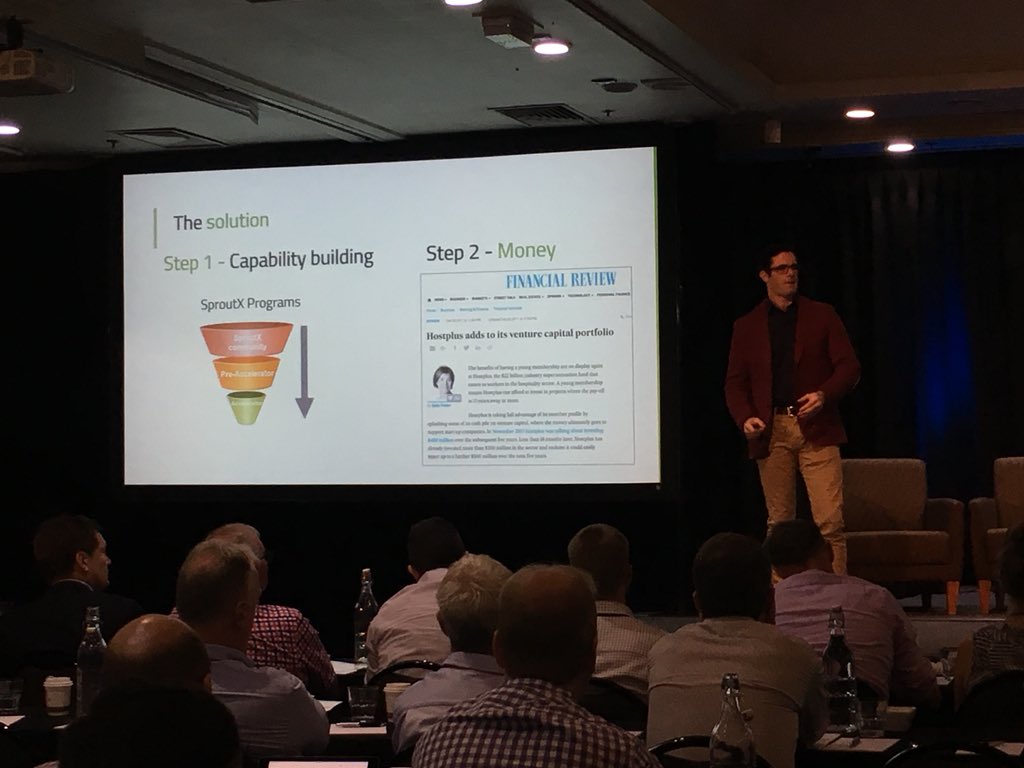 leavingtwitte10's tweet photo. @Sam_Trethewey waxing lyrical about agtech VCs in Aus at MobileTech 2018 in Rotorua @SproutX_ @callaghannz @MobileTECHevent https://t.co/xbSynFmSgn