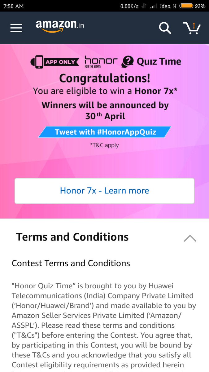 #HonorAppQuiz @Minhaj07318522