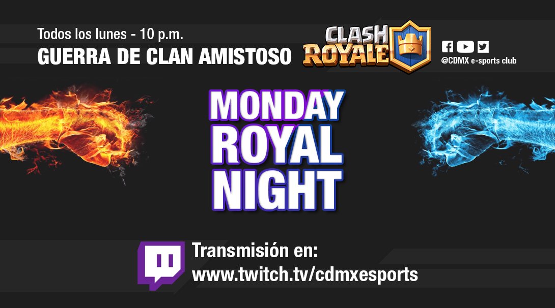 CDMXesports's tweet photo. Ya estamos en directo: https://t.co/RBP1Di8Z8p

El #MondayRoyalNight esta aquí y en esta ocasión contra @BadgerEsportsGG https://t.co/LpUOSN6K7T