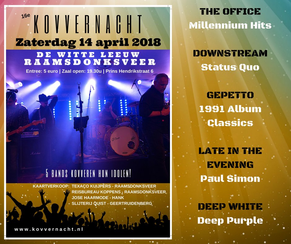 14 april #kovvernacht #raamsdonksveer <a href="/dewitteleeuw/">De Witte Leeuw</a> facebook.com/kovvernachtraa…