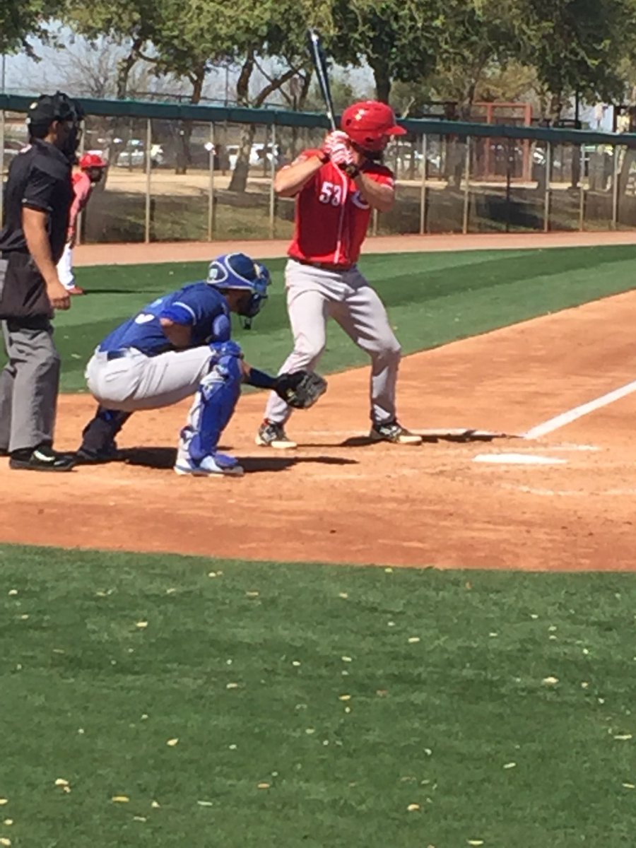 Former <a href="/ClemsonBaseball/">Clemson Baseball</a> player, Garrett Boulware, and off season workout buddy, <a href="/KeibertRuiz/">Keibert Jose Ruiz</a>, matching up in spring training game