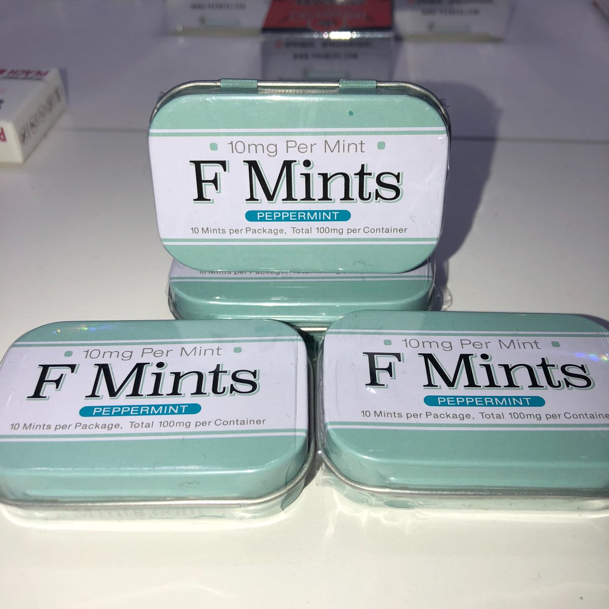 BlvdGreens's tweet photo. F mints! Get medicated while refreshing your breath! 😏 Each mint has 10mg PER mint! These cute mints are a great on-the-go way to keep medicated inconspicuously! #fmints #edibles #gethigh #hightimes #weedmaps #CannabisMarchMadness #labtested #medicatedmints #dank #staymedicated https://t.co/6JYjfEaSrc