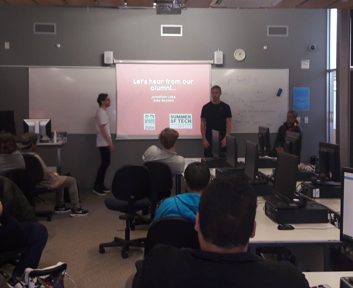 summeroftech's tweet photo. We're at #whitireia today with #SoT2016 #SoT2017 alumni inspiring this year's students https://t.co/tsMAxX4BG9