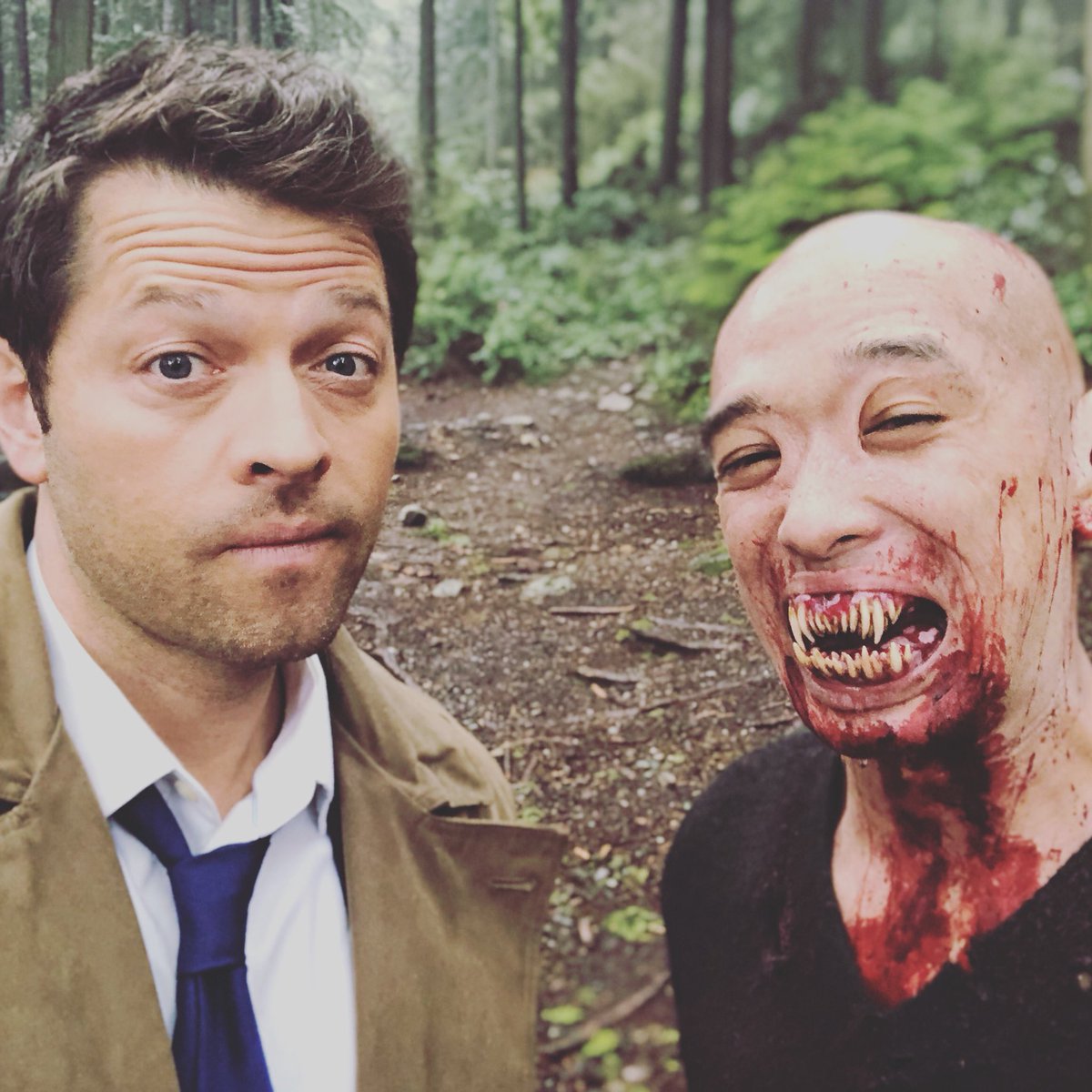 mishacollins's tweet photo. My pickup line: “you have a pretty mouth.” Works every time. https://t.co/99KU9wCMKT