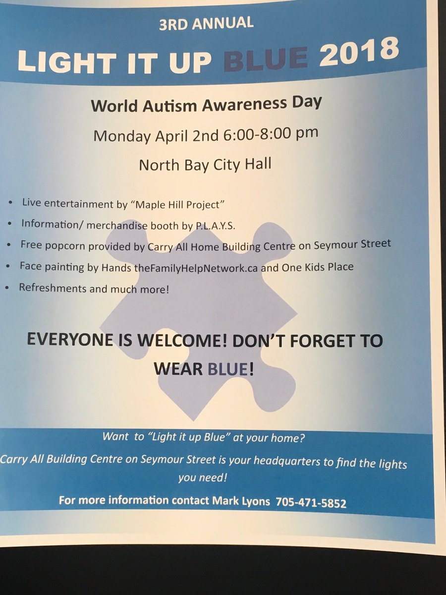 One week we Light It Up Blue for World Autism day.