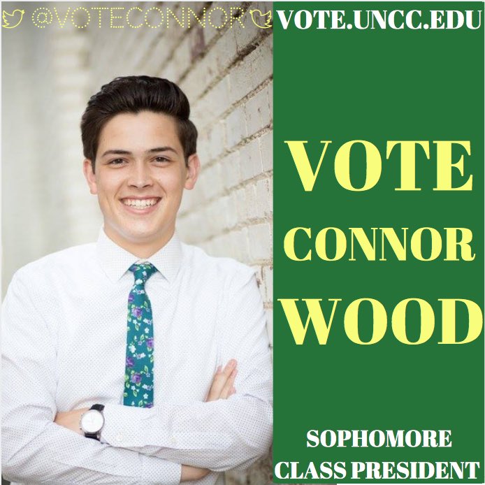 VOTEconnorw's tweet photo. With polls opening tomorrow, I remind everyone to vote and ask for a RT one more time. Help spread the word that voting starts tomorrow!! #VoteConnor #VoteforChange #UNCCSGA #UNCC21 https://t.co/2eM3tP3vM2